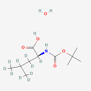 (2S)-2,3,3,4,5,5,5-heptadeuterio-2-[(2-methylpropan-2-yl)oxycarbonylamino]-4-(trideuteriomethyl)pentanoic acid;hydrate