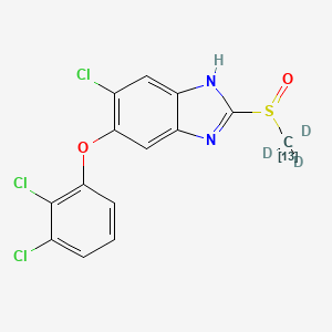 molecular formula C14H9Cl3N2O2S B12413289 Triclabendazole sulfoxide-13C,d3 