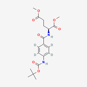 molecular formula C19H26N2O7 B12413313 N-Boc-(p-aminobenzoyl)-L-glutamic Acid-d4 Dimethyl Ester 