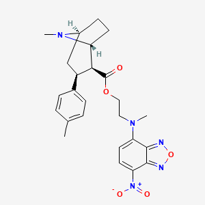 molecular formula C25H29N5O5 B1241334 2-[methyl-(4-nitro-2,1,3-benzoxadiazol-7-yl)amino]ethyl (1R,2S,3S,5S)-8-methyl-3-(4-methylphenyl)-8-azabicyclo[3.2.1]octane-2-carboxylate 