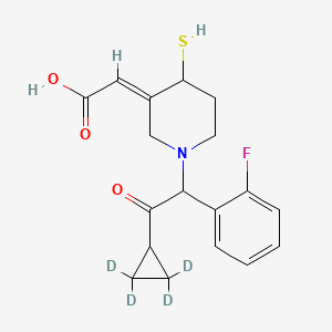 (2E)-2-[1-[1-(2-fluorophenyl)-2-oxo-2-(2,2,3,3-tetradeuteriocyclopropyl)ethyl]-4-sulfanylpiperidin-3-ylidene]acetic acid