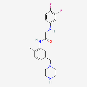 molecular formula C20H24F2N4O B1241358 2-[(3,4-difluorophenyl)amino]-N-[2-methyl-5-(piperazin-1-ylmethyl)phenyl]acetamide 