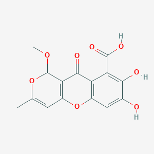 molecular formula C15H12O8 B1241364 7,8-dihydroxy-1-methoxy-3-methyl-10-oxo-1H,10H-pyrano[4,3-b]chromene-9-carboxylic acid 