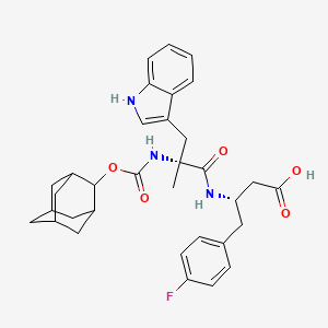 molecular formula C33H38FN3O5 B1241367 (3S)-3-[[(2R)-2-(2-adamantyloxycarbonylamino)-3-(1H-indol-3-yl)-2-methylpropanoyl]amino]-4-(4-fluorophenyl)butanoic acid 