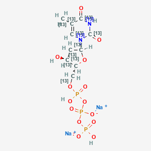 molecular formula C10H15N2Na2O14P3 B12413771 Deoxythymidine-5'-triphosphate-13C10,15N2 (disodium) 