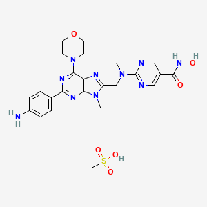 molecular formula C24H30N10O6S B12413791 Purinostat mesylate 