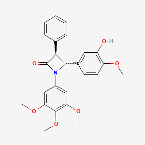 molecular formula C25H25NO6 B12413831 (3S,4R)-4-(3-hydroxy-4-methoxyphenyl)-3-phenyl-1-(3,4,5-trimethoxyphenyl)azetidin-2-one 