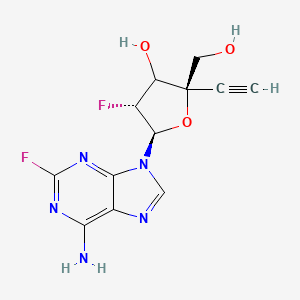 molecular formula C12H11F2N5O3 B12413839 (2R,4R,5R)-5-(6-amino-2-fluoropurin-9-yl)-2-ethynyl-4-fluoro-2-(hydroxymethyl)oxolan-3-ol 