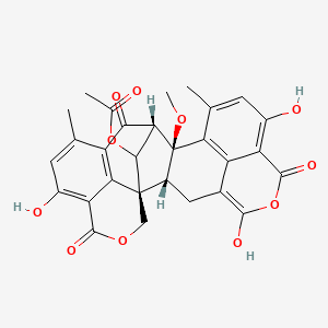 [(1R,2R,13S,14S)-5,9,19-trihydroxy-13-methoxy-11,17-dimethyl-7,15,21-trioxo-6,22-dioxaheptacyclo[12.9.1.11,16.14,8.02,13.012,26.020,25]hexacosa-4,8,10,12(26),16(25),17,19-heptaen-24-yl] acetate