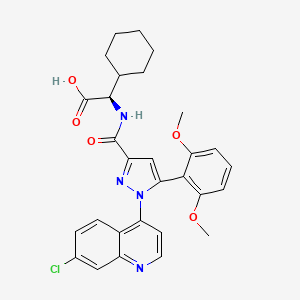 (2R)-2-[[1-(7-chloroquinolin-4-yl)-5-(2,6-dimethoxyphenyl)pyrazole-3-carbonyl]amino]-2-cyclohexylacetic acid