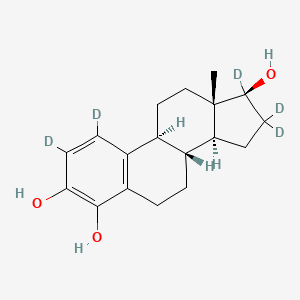 molecular formula C18H24O3 B12413955 (8R,9S,13S,14S,17S)-1,2,16,16,17-pentadeuterio-13-methyl-6,7,8,9,11,12,14,15-octahydrocyclopenta[a]phenanthrene-3,4,17-triol 