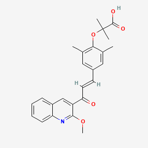 2-[4-[(E)-3-(2-methoxyquinolin-3-yl)-3-oxoprop-1-enyl]-2,6-dimethylphenoxy]-2-methylpropanoic acid