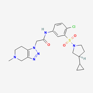 molecular formula C21H27ClN6O3S B12413978 N-[4-chloro-3-[(3S)-3-cyclopropylpyrrolidin-1-yl]sulfonylphenyl]-2-(5-methyl-6,7-dihydro-4H-triazolo[4,5-c]pyridin-1-yl)acetamide 