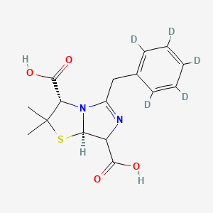 molecular formula C16H18N2O4S B12413991 (3S,7aR)-2,3,7,7a-Tetrahydro-2,2-dimethyl-5-(phenylmethyl)-imidazo[5,1-b]thiazole-3,7-dicarboxylic Acid-d5 