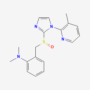 molecular formula C18H20N4OS B1241400 Dimethyl-{2-[1-(3-methyl-pyridin-2-yl)-1H-imidazole-2-sulfinylmethyl]-phenyl}-amine 