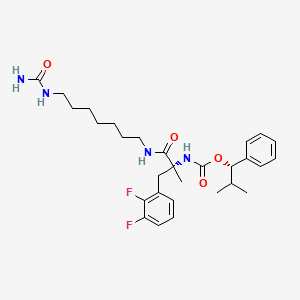 molecular formula C29H40F2N4O4 B1241402 [(R)-2-(2,3-Difluoro-phenyl)-1-methyl-1-(7-ureido-heptylcarbamoyl)-ethyl]-carbamic acid (S)-2-methyl-1-phenyl-propyl ester 