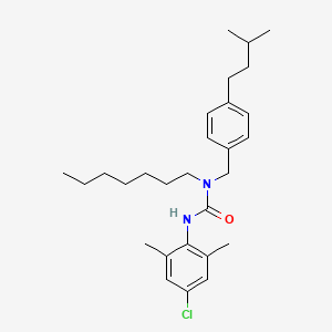 molecular formula C28H41ClN2O B1241405 3-(4-Chloro-2,6-dimethylphenyl)-1-heptyl-1-[[4-(3-methylbutyl)phenyl]methyl]urea 