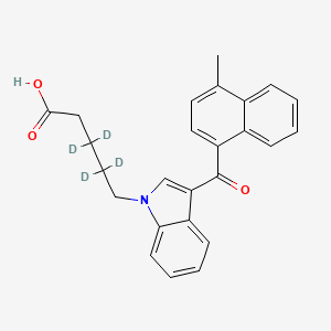 molecular formula C25H23NO3 B12414050 JWH-122 N-Pentanoic Acid-d4 