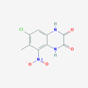 molecular formula C9H6ClN3O4 B1241420 7-Chloro-6-methyl-5-nitro-1,4-dihydro-quinoxaline-2,3-dione 