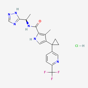 3-methyl-N-[(1R)-1-(1H-1,2,4-triazol-5-yl)ethyl]-4-[1-[6-(trifluoromethyl)pyridin-3-yl]cyclopropyl]-1H-pyrrole-2-carboxamide;hydrochloride