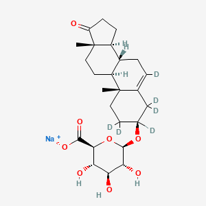 molecular formula C25H35NaO8 B12414237 Dehydroepiandrosterone-3-o-glucuronide-d6 