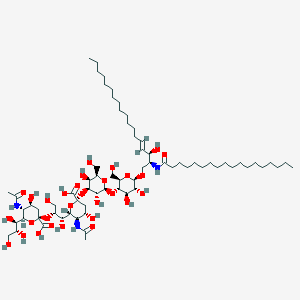 molecular formula C70H125N3O29 B1241427 alpha-Neu5Ac-(2->8)-alpha-Neu5Ac-(2->3)-beta-Gal-(1->4)-beta-Glc-(1<->1')-Cer(d18:1/18:0) 