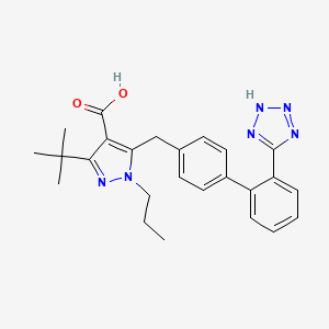 molecular formula C25H28N6O2 B1241431 3-tert-butyl-1-propyl-5-[[4-[2-(2H-tetrazol-5-yl)phenyl]phenyl]methyl]pyrazole-4-carboxylic acid 