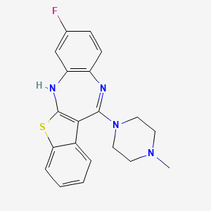 molecular formula C20H19FN4S B1241432 8-fluoro-12-(4-methylpiperazin-1-yl)-6H-[1]benzothieno[2,3-b][1,5]benzodiazepine 
