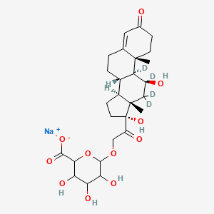 molecular formula C27H37NaO11 B12414325 Cortisol-21-glucuronide-d4 (sodium) 