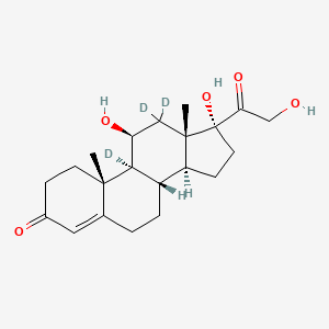 molecular formula C21H30O5 B12414382 (8S,9S,10R,11S,13S,14S,17R)-9,12,12-trideuterio-11,17-dihydroxy-17-(2-hydroxyacetyl)-10,13-dimethyl-2,6,7,8,11,14,15,16-octahydro-1H-cyclopenta[a]phenanthren-3-one 