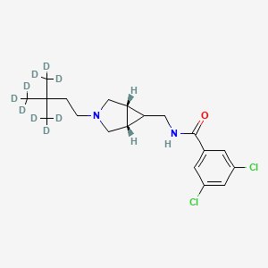 molecular formula C19H26Cl2N2O B12414387 3,5-Dichloro-N-[[(1alpha,5alpha,6-exo,6alpha)-3-(3,3-dimethylbutyl)-3-azabicyclo[3.1.0]hex-6-yl]methyl]-benzamide-d9 