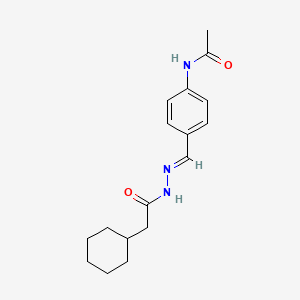 molecular formula C17H23N3O2 B1241444 N-(4-{(E)-[2-(2-cyclohexylacetyl)hydrazono]methyl}phenyl)acetamide 