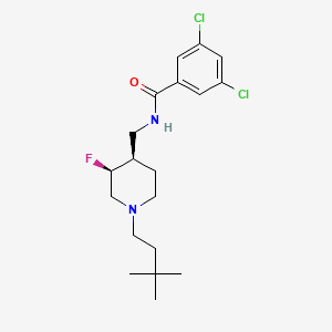 3,5-Dichloro-N-{[(3S,4R)-1-(3,3-dimethylbutyl)-3-fluoropiperidin-4-yl]methyl}benzamide