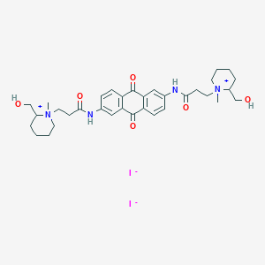 molecular formula C34H46I2N4O6 B1241453 3-[2-(hydroxymethyl)-1-methylpiperidin-1-ium-1-yl]-N-[6-[3-[2-(hydroxymethyl)-1-methylpiperidin-1-ium-1-yl]propanoylamino]-9,10-dioxoanthracen-2-yl]propanamide;diiodide 