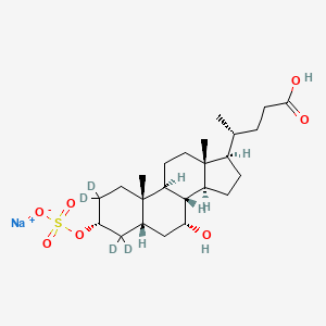 sodium;[(3R,5R,7R,8R,9S,10S,13R,14S,17R)-17-[(2R)-4-carboxybutan-2-yl]-2,2,4,4-tetradeuterio-7-hydroxy-10,13-dimethyl-3,5,6,7,8,9,11,12,14,15,16,17-dodecahydro-1H-cyclopenta[a]phenanthren-3-yl] sulfate