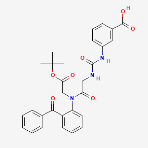 3-[[2-(2-benzoyl-N-[2-[(2-methylpropan-2-yl)oxy]-2-oxoethyl]anilino)-2-oxoethyl]carbamoylamino]benzoic acid