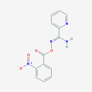 molecular formula C13H10N4O4 B1241475 N'-[(2-nitrobenzoyl)oxy]pyridine-2-carboximidamide 