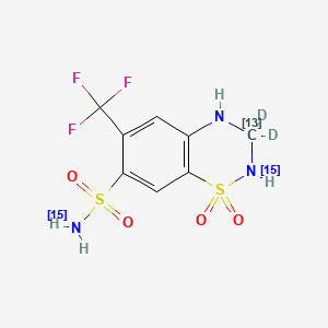 molecular formula C8H8F3N3O4S2 B12414840 Hydroflumethiazide-15N2,13C,d2 