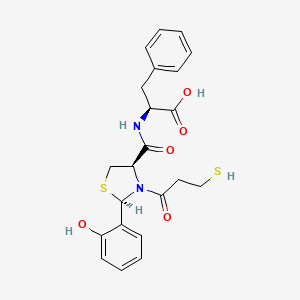 molecular formula C22H24N2O5S2 B1241486 (2S)-2-[[(2R,4R)-2-(2-hydroxyphenyl)-3-(3-sulfanylpropanoyl)-1,3-thiazolidine-4-carbonyl]amino]-3-phenylpropanoic acid 