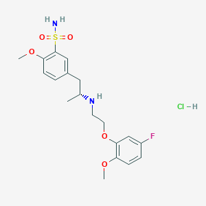 molecular formula C19H26ClFN2O5S B1241491 5-[(2R)-2-[2-(5-fluoro-2-methoxyphenoxy)ethylamino]propyl]-2-methoxybenzenesulfonamide;hydrochloride 