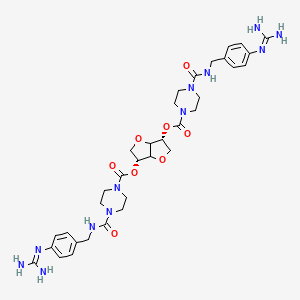 [(3R,6R)-6-[4-[[4-(diaminomethylideneamino)phenyl]methylcarbamoyl]piperazine-1-carbonyl]oxy-2,3,3a,5,6,6a-hexahydrofuro[3,2-b]furan-3-yl] 4-[[4-(diaminomethylideneamino)phenyl]methylcarbamoyl]piperazine-1-carboxylate