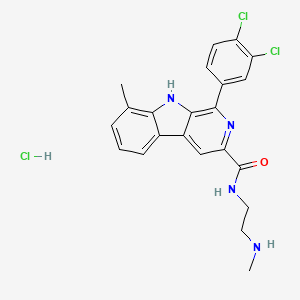 molecular formula C22H21Cl3N4O B12415136 Antimalarial agent 8 