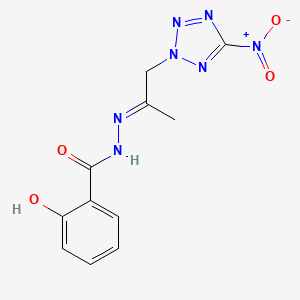 molecular formula C11H11N7O4 B1241514 2-羟基-N'-[(2E)-1-(5-硝基-2H-四唑-2-基)丙-2-亚基]苯甲酰肼 