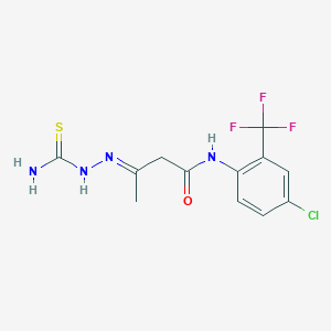 (3E)-3-(2-carbamothioylhydrazinylidene)-N-[4-chloro-2-(trifluoromethyl)phenyl]butanamide