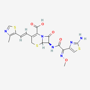 (6R,7R)-7-[[(2E)-2-(2-amino-1,3-thiazol-4-yl)-2-methoxyiminoacetyl]amino]-3-[(E)-2-(4-methyl-1,3-thiazol-5-yl)ethenyl]-8-oxo-5-thia-1-azabicyclo[4.2.0]oct-2-ene-2-carboxylic acid