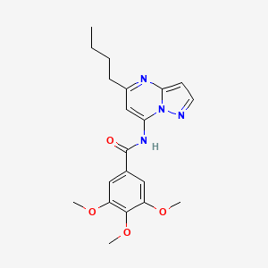 molecular formula C20H24N4O4 B1241525 N-(5-butylpyrazolo[1,5-a]pyrimidin-7-yl)-3,4,5-trimethoxybenzamide 