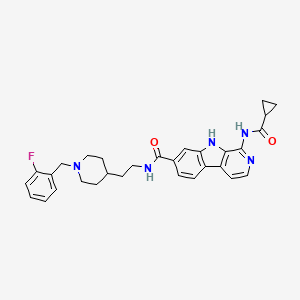 1-(cyclopropanecarbonylamino)-N-[2-[1-[(2-fluorophenyl)methyl]piperidin-4-yl]ethyl]-9H-pyrido[3,4-b]indole-7-carboxamide