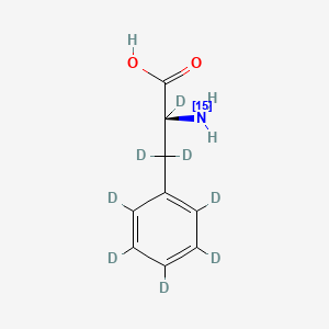 molecular formula C9H11NO2 B12415382 L-Phenylalanine-15N,d8 