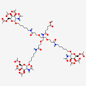 5-[[1,3-bis[3-[6-[(3S,4S,5S,6S)-3-acetamido-4,5-diacetyloxy-6-(acetyloxymethyl)oxan-2-yl]oxyhexylamino]-3-oxopropoxy]-2-[[3-[6-[(3R,4R,5R,6R)-3-acetamido-4,5-diacetyloxy-6-(acetyloxymethyl)oxan-2-yl]oxyhexylamino]-3-oxopropoxy]methyl]propan-2-yl]amino]-5-oxopentanoic acid