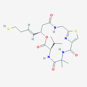 molecular formula C21H30N4O5S2 B12415500 (7S,10S)-4,4-dimethyl-7-propan-2-yl-10-[(E)-4-sulfanylbut-1-enyl]-9-oxa-16-thia-3,6,13,18-tetrazabicyclo[13.2.1]octadeca-1(17),15(18)-diene-2,5,8,12-tetrone 